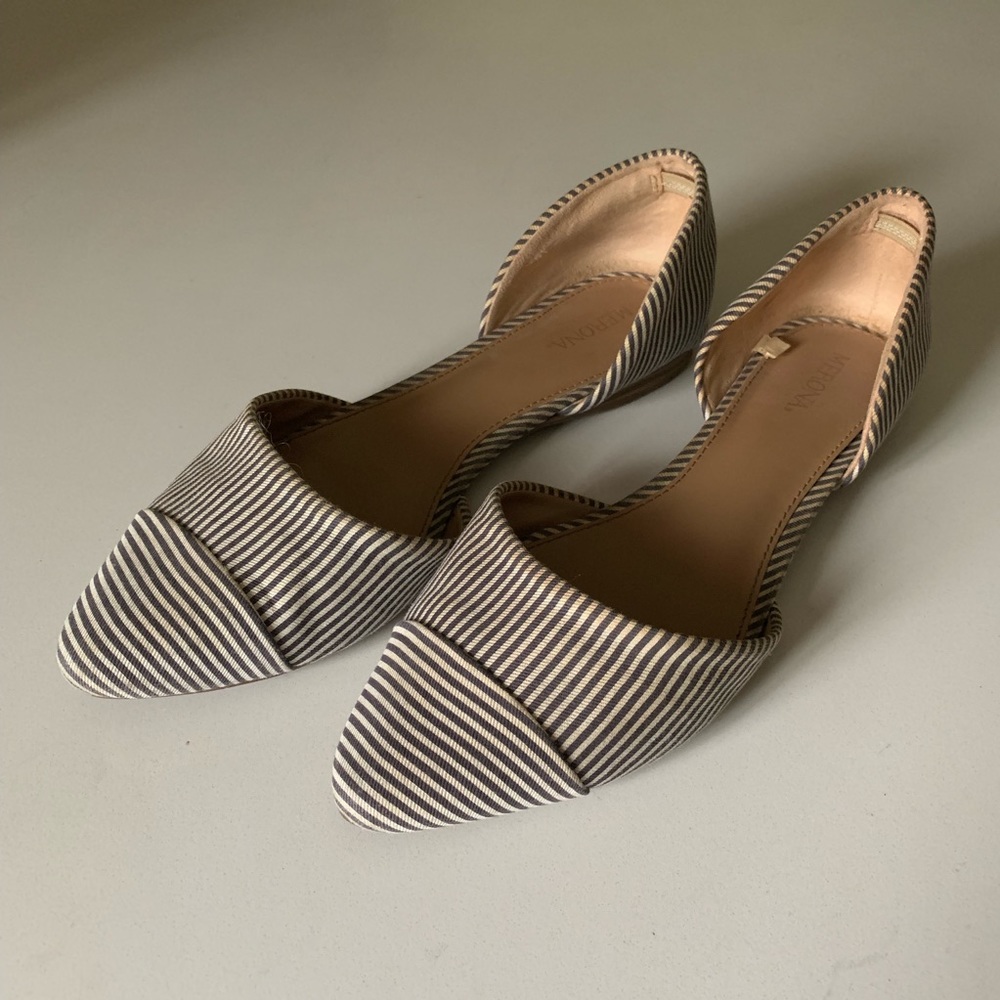 Merona blue/white stripe flats